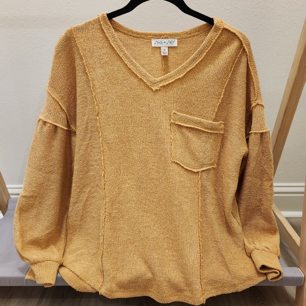 She + Sky Oversized Sweater Top